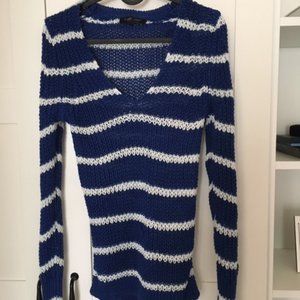 Banana Republic Chunky Striped Linen Sweater V